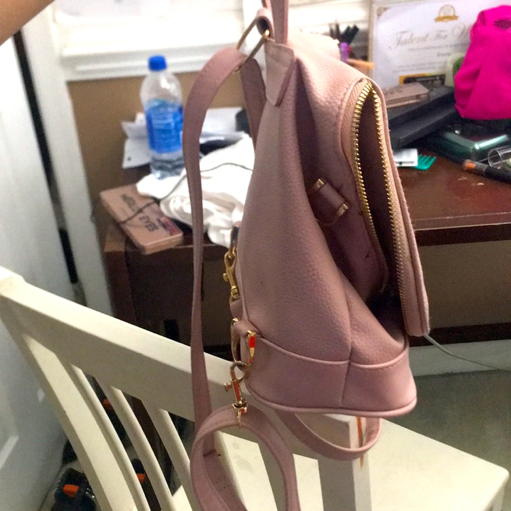 Pink and gold backpack small